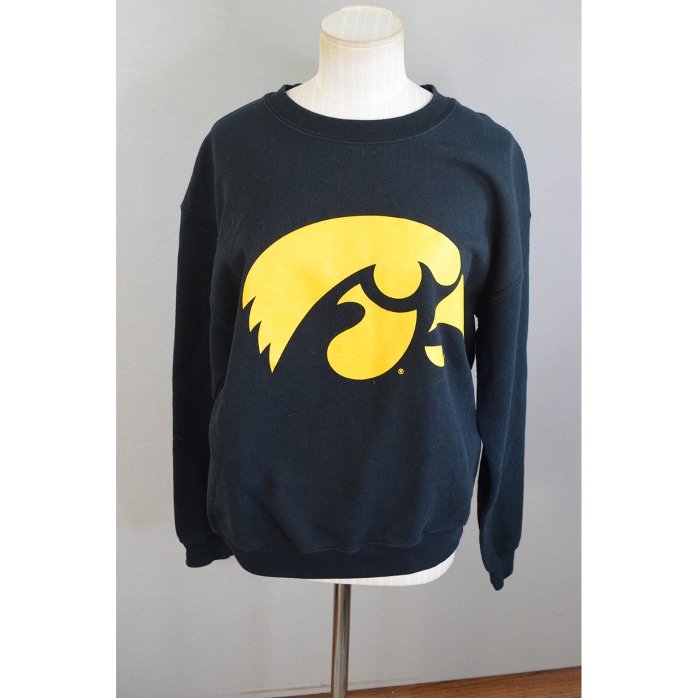 Vtg Gildan Iowa Hawkeyes Sweatshirt Medium NCAA Pullover Mens Hurkey Crewneck